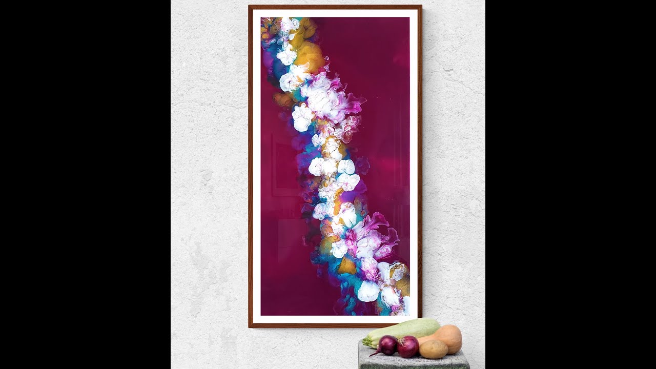 (444) Ribbon Pour Painting & Balloon Kisses with Satin Enamel Cloud Effects!  Harmony House Art