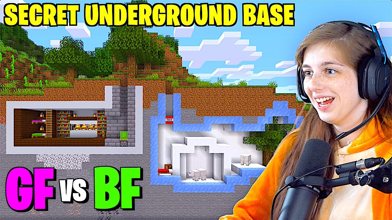 GF vs BF Minecraft Build Battle : SECRET Underground Base ft BookOfKen