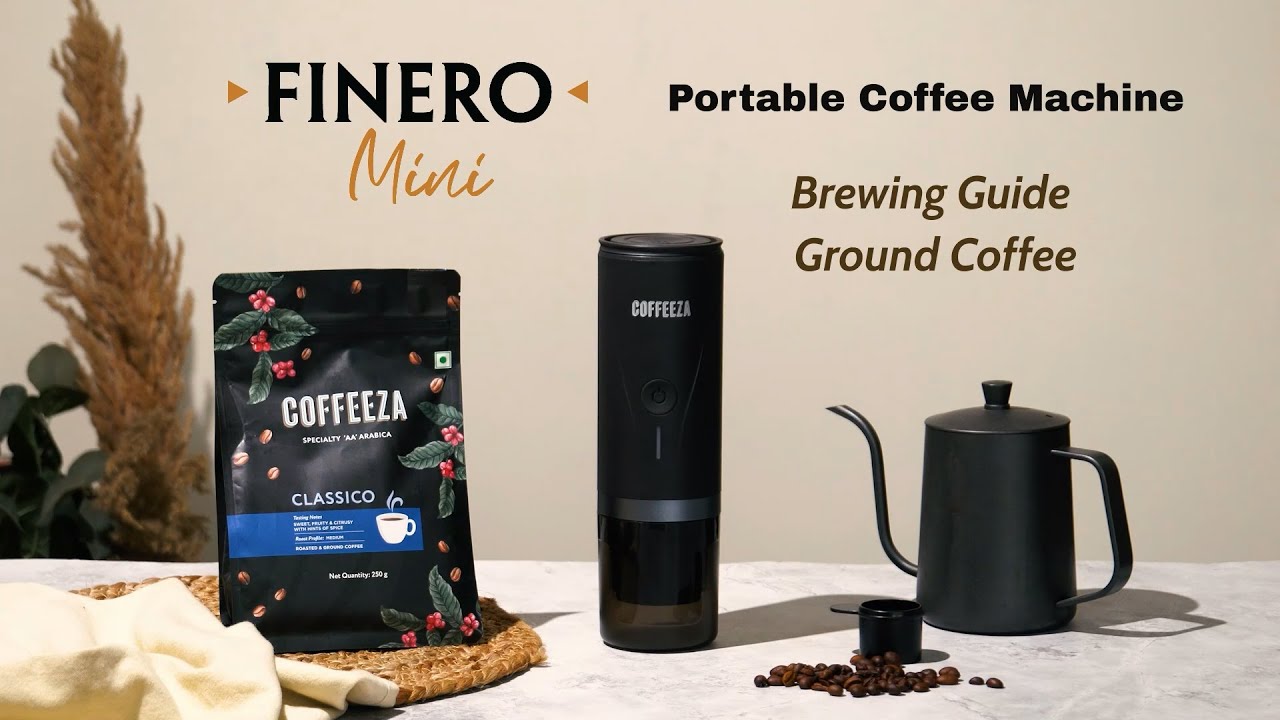 Finero Mini Portable Coffee Machine Brewing Guide ☕ | How to Brew with Ground Coffee 🌱 | Coffeeza