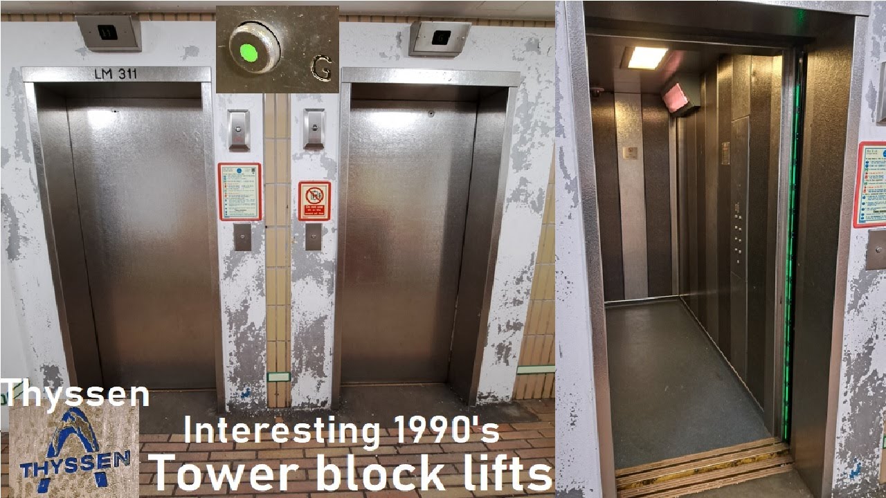 Interesting Thyssen tower block lifts with anti vandal fixtures