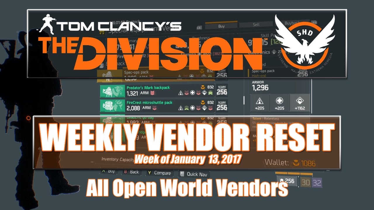The Division - Weekly Vendor Reset (01-13-2017)