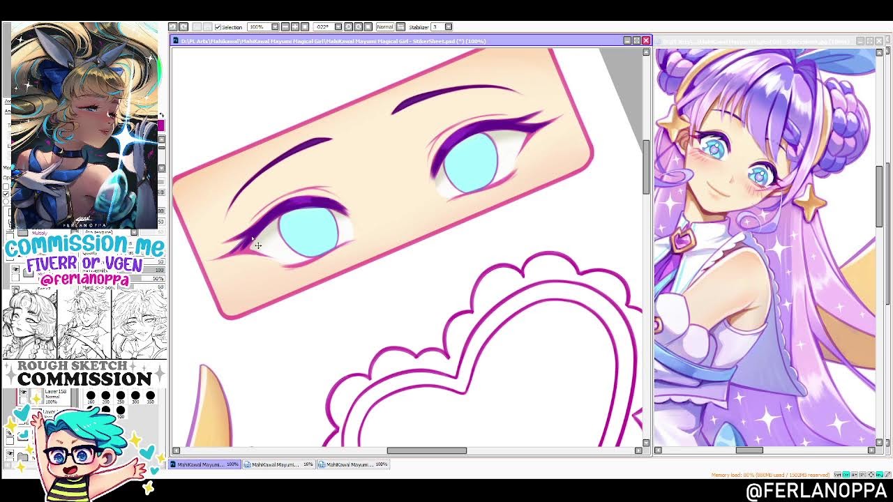 just drawing Mayumi - Pink Magical Girl OC, feel free to chat