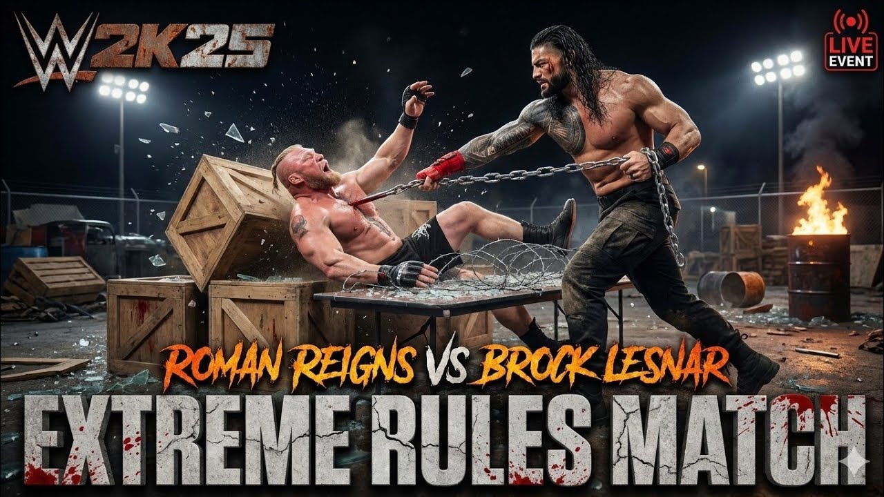 WWE Roman Reigns Vs Brock Lesnar Extreme Rule Match 