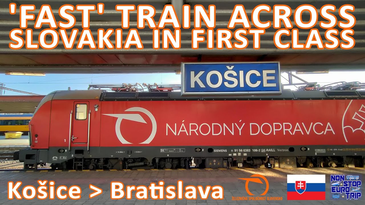 FAST TRAIN ACROSS SLOVAKIA: ZSSK FIRST CLASS FROM KOSICE TO BRATISLAVA