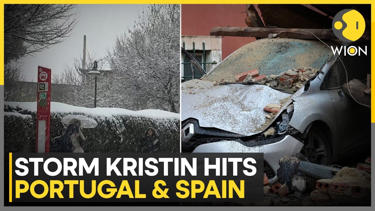 Portugal and Spain Hit Hard by Storm Kristin: Lisbon, Leiria, Coimbra Affected | WION