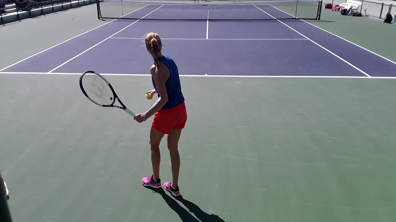 2019 Indian Wells Practice - Belinda Bencic and Petra Kvitová Part 1