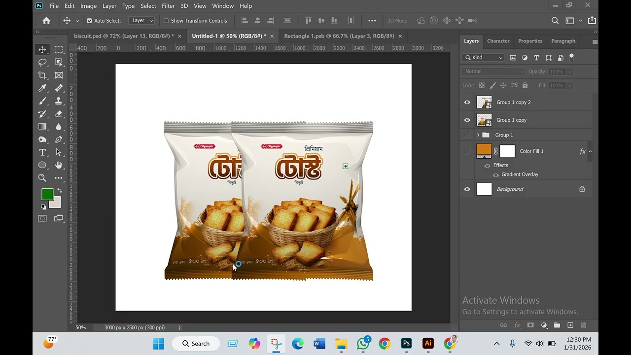 Toast Biscuit Packaging Design – Part 02 | Final Design & Mockup | Adobe Illustrator