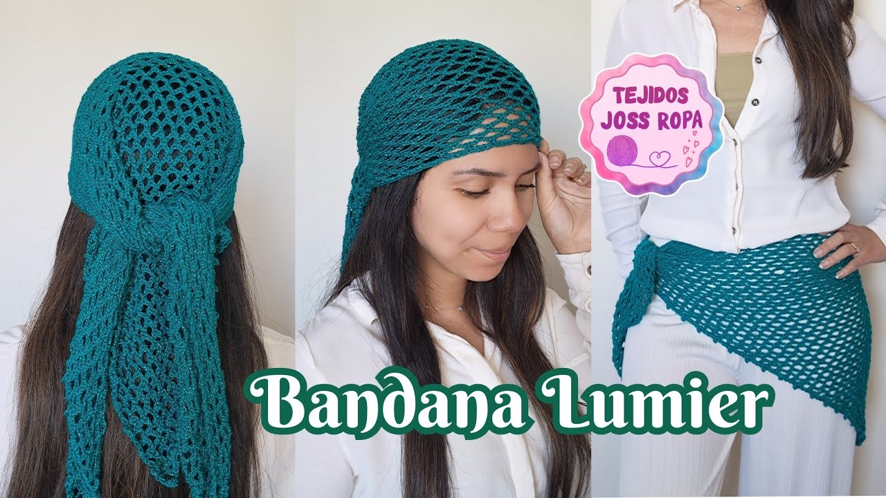Bandana Lumier puntilla tejida en punto red tendencia | Tejidos Joss ropa |