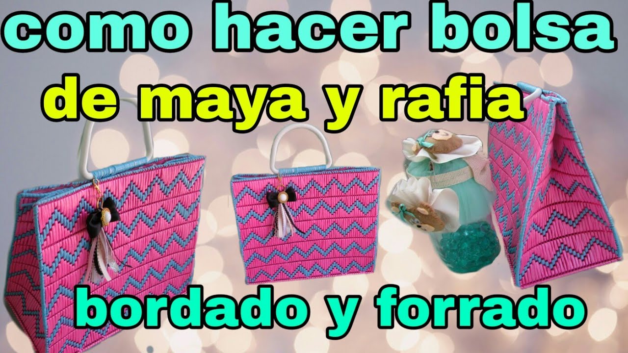 Cómo hacer una bolsa de  rafia con forro  paso a paso