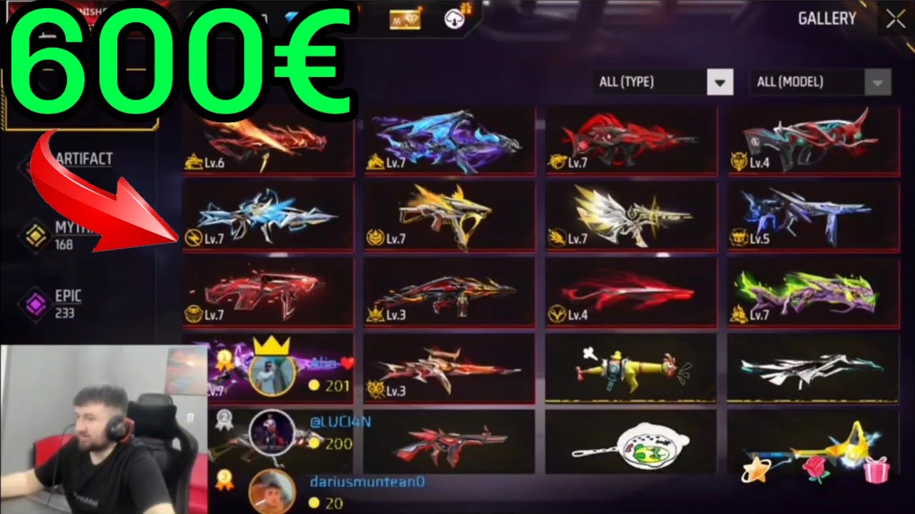 Insider ne Prezintă un cont de Free Fire în Valoare de 600 €!