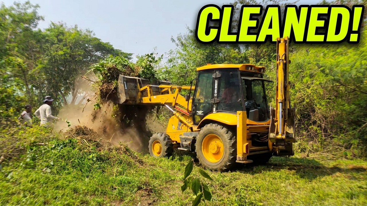 Cleaning a cemetery that was overgrown Part 02 | Cutting grass in a field | JCB video | JCB 3dx