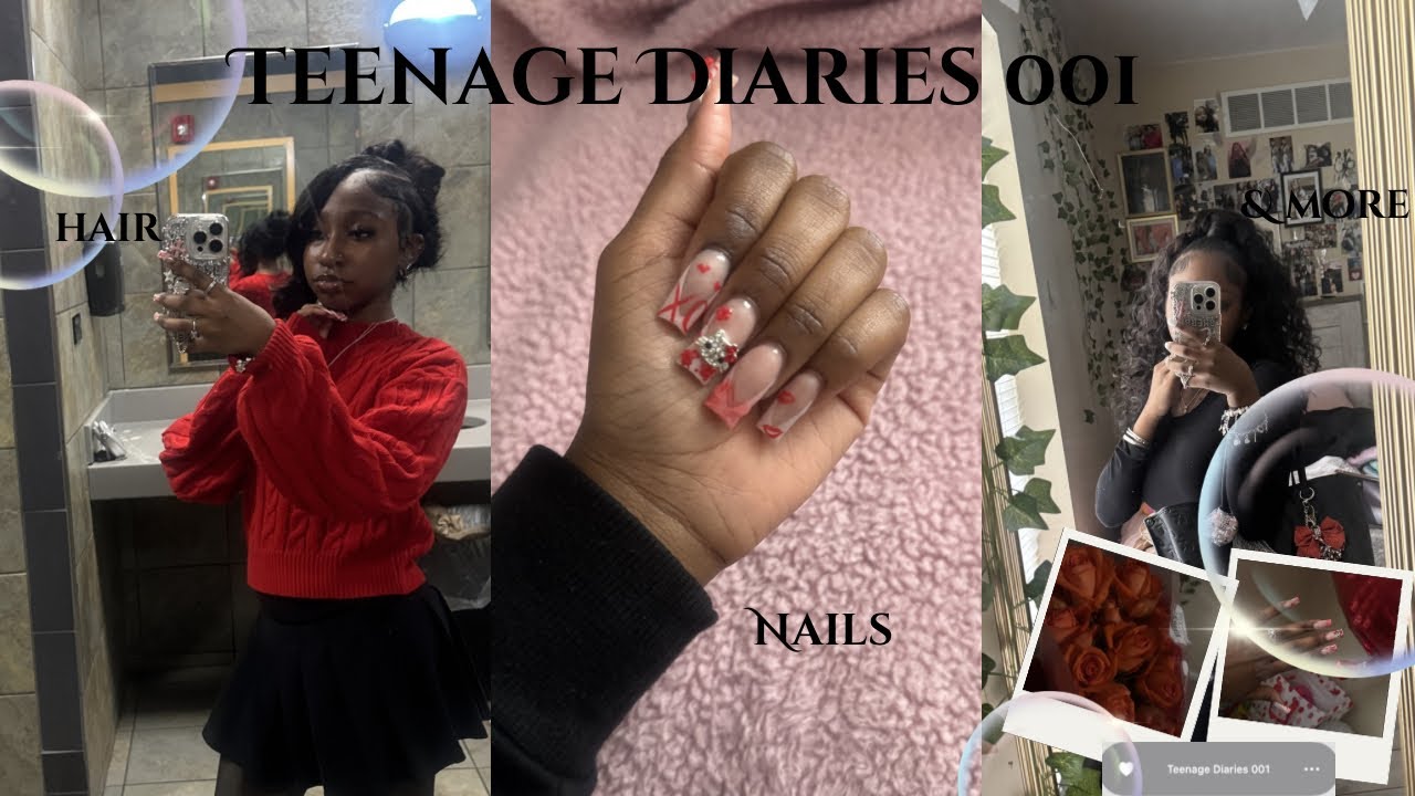 Teenage Diaries 001 | days in my life, opening packages, nails,hair ,ect🎀