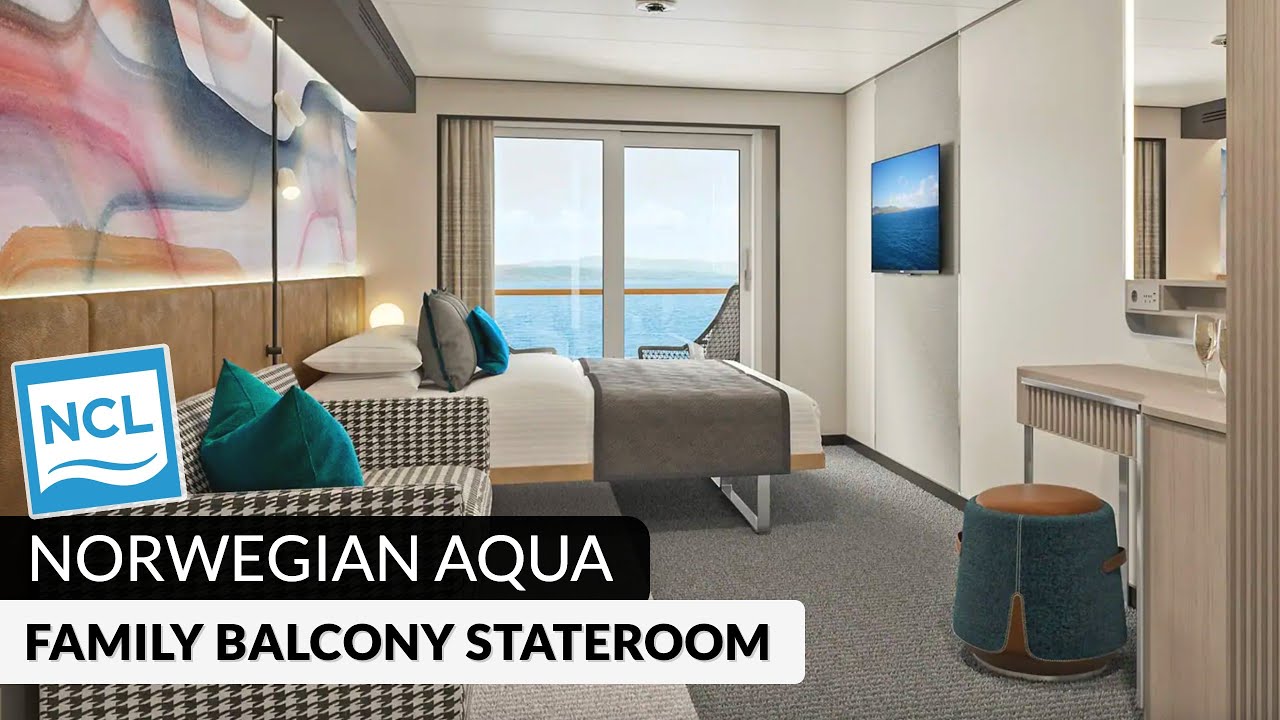 Norwegian Aqua | Family Balcony Stateroom Tour & Review | 4K