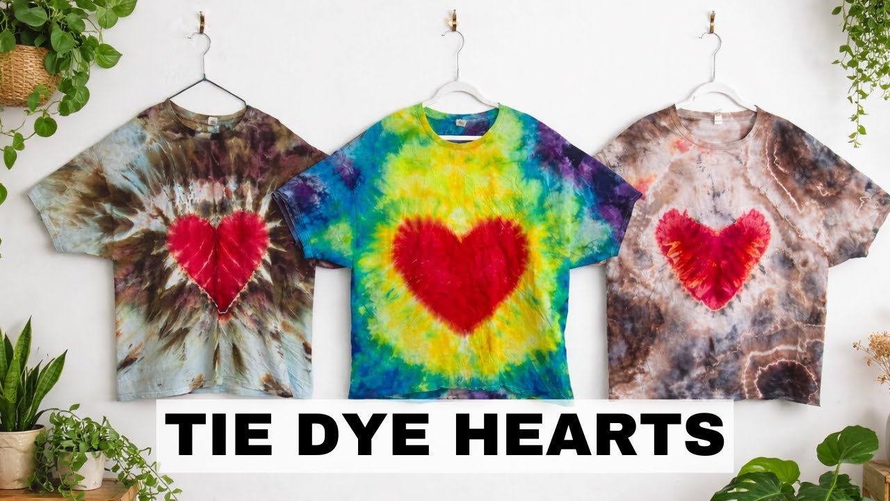 How to Tie Dye Heart Shirts — Liquid Dye, Ice Dye & No Soda Ash Soak