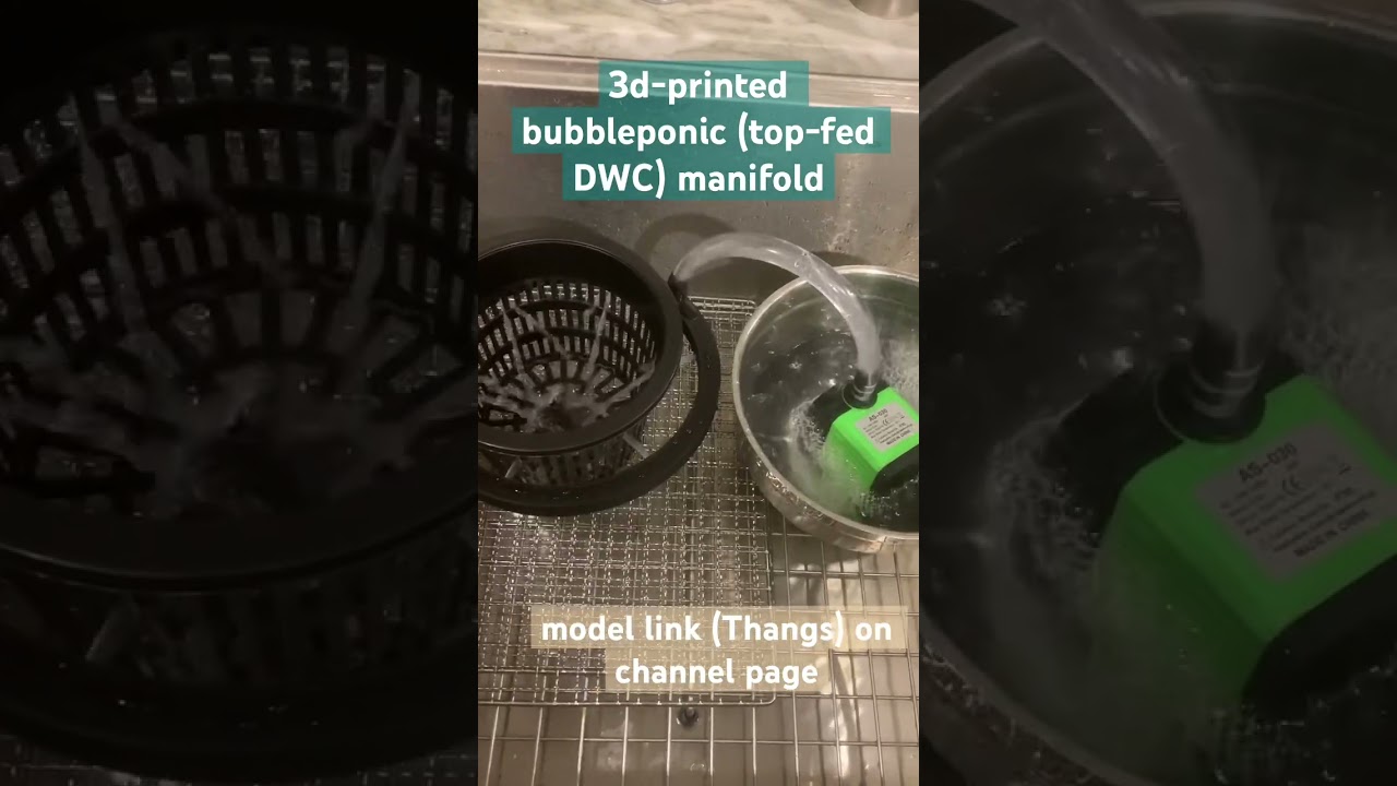 3D-printed bubbleponic manifold early prototype #hydroponics #dwc #bubbleponics #3dprinting