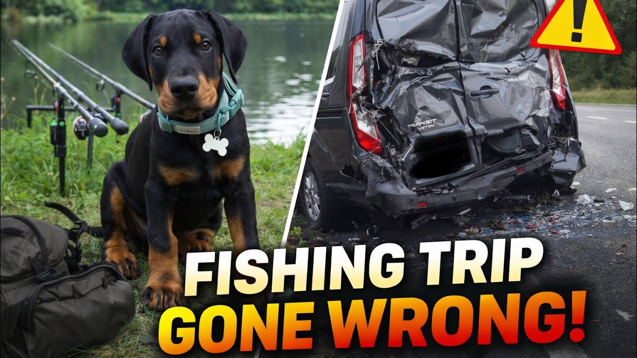 I WENT carp fishing WITH my Doberman PUPPY and then HAD a CRASH on the way HOME!
