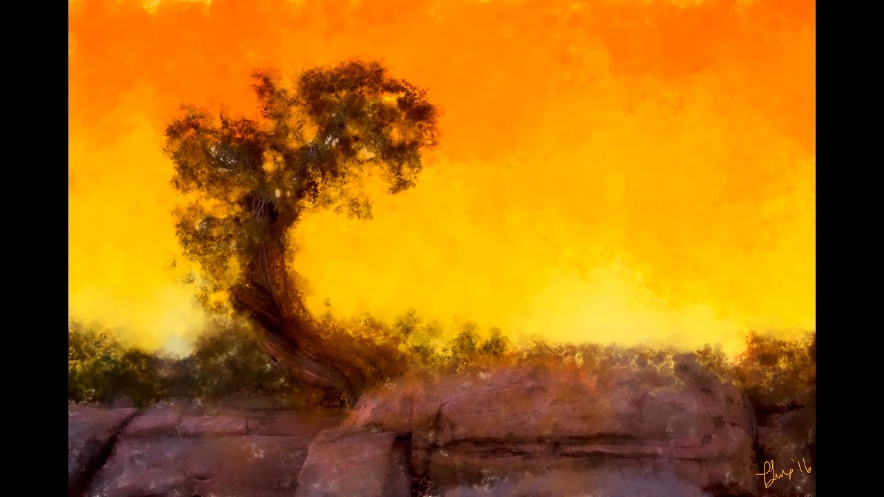 How to paint landscape photos in Painter 2017 - Gradients & Auto-Painting