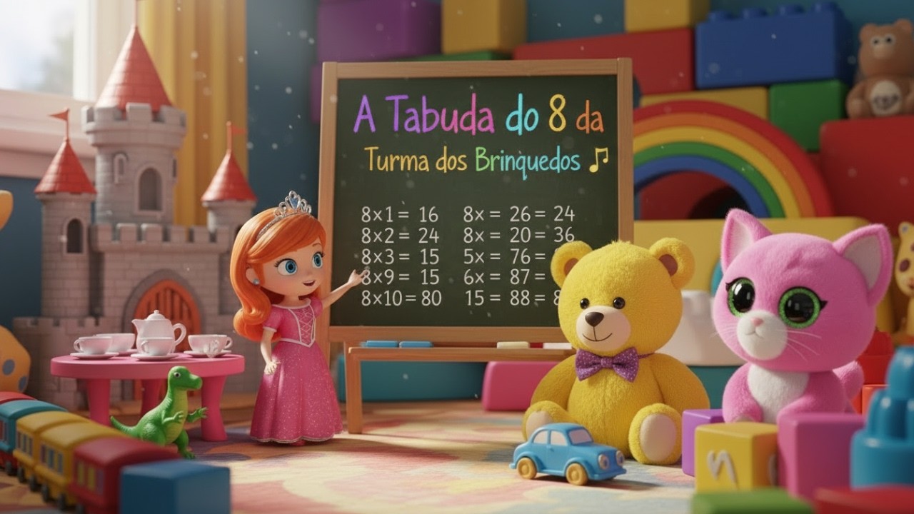 A Tabuada do 8 com Brinquedos 🧸 Música Infantil Educativa para Aprender Brincando! Universo kIDS