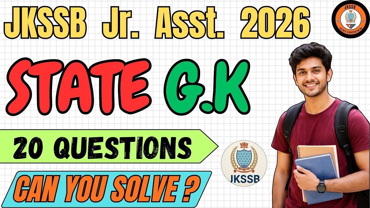 JKSSB Junior Assistant 2026 🔥 Top 20 Most Important State GK Questions | #jkssb #juniorassistant