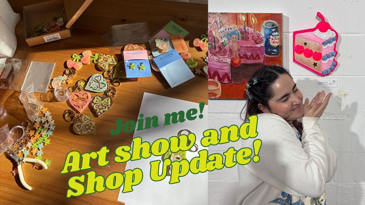 Prep with me! Art Show and Shop Update! Spring, artist vlog, lasercutting, packaging, paint with me.