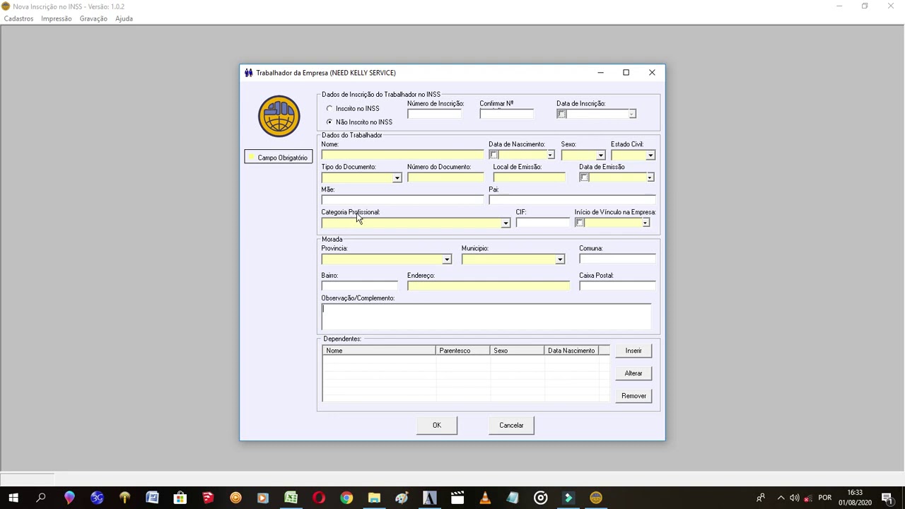 Cadastramento no INSS