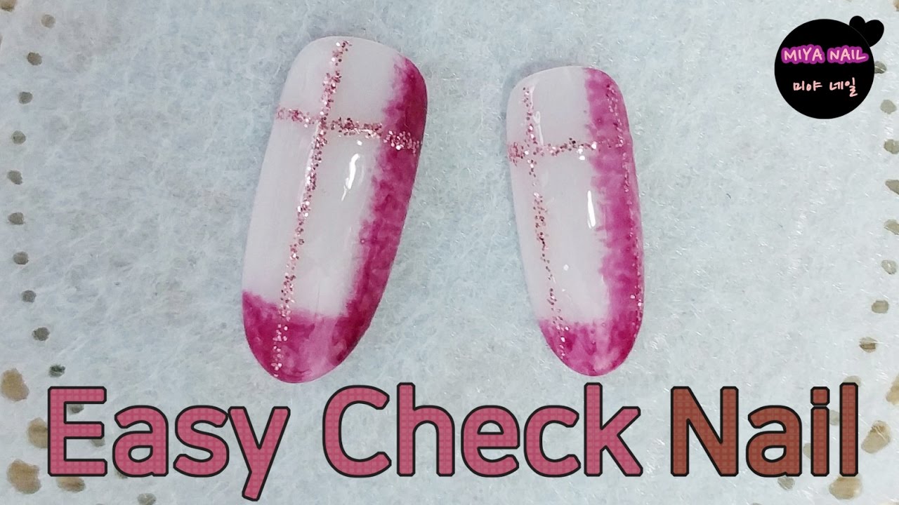 Check Pattern Nail Art Tutorial (Easy gel nails)