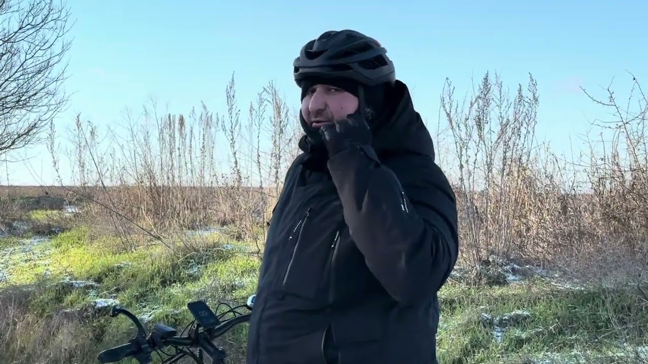 На фетбайке зимой в мороз 