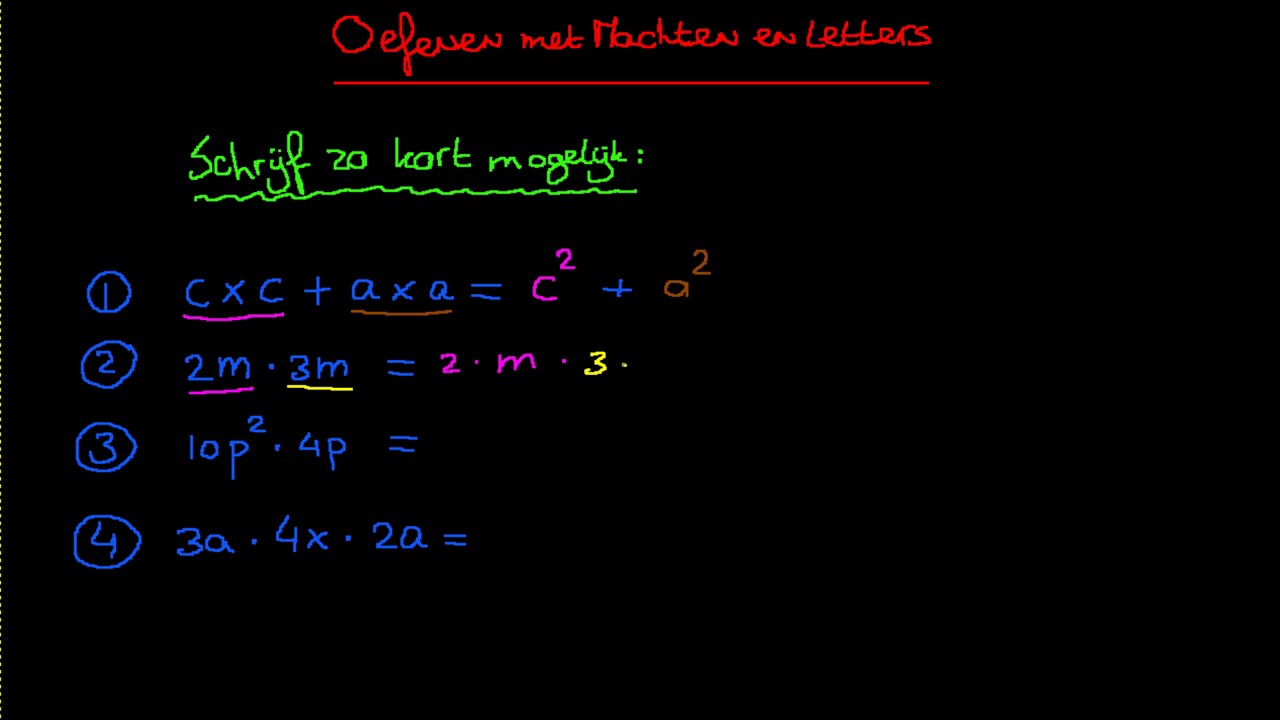Machten - Oefenen met Letters