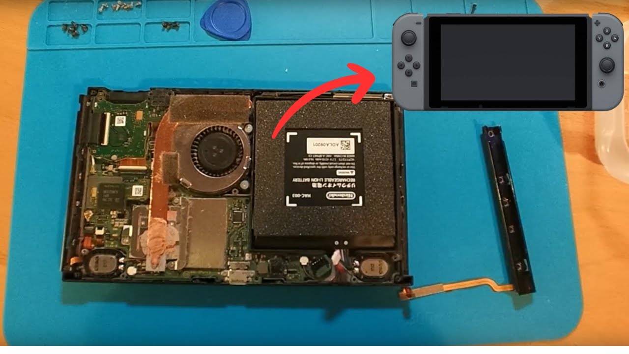 Riparazione Nintendo Switch - Guida di scorrimento del JoyCon sinistro