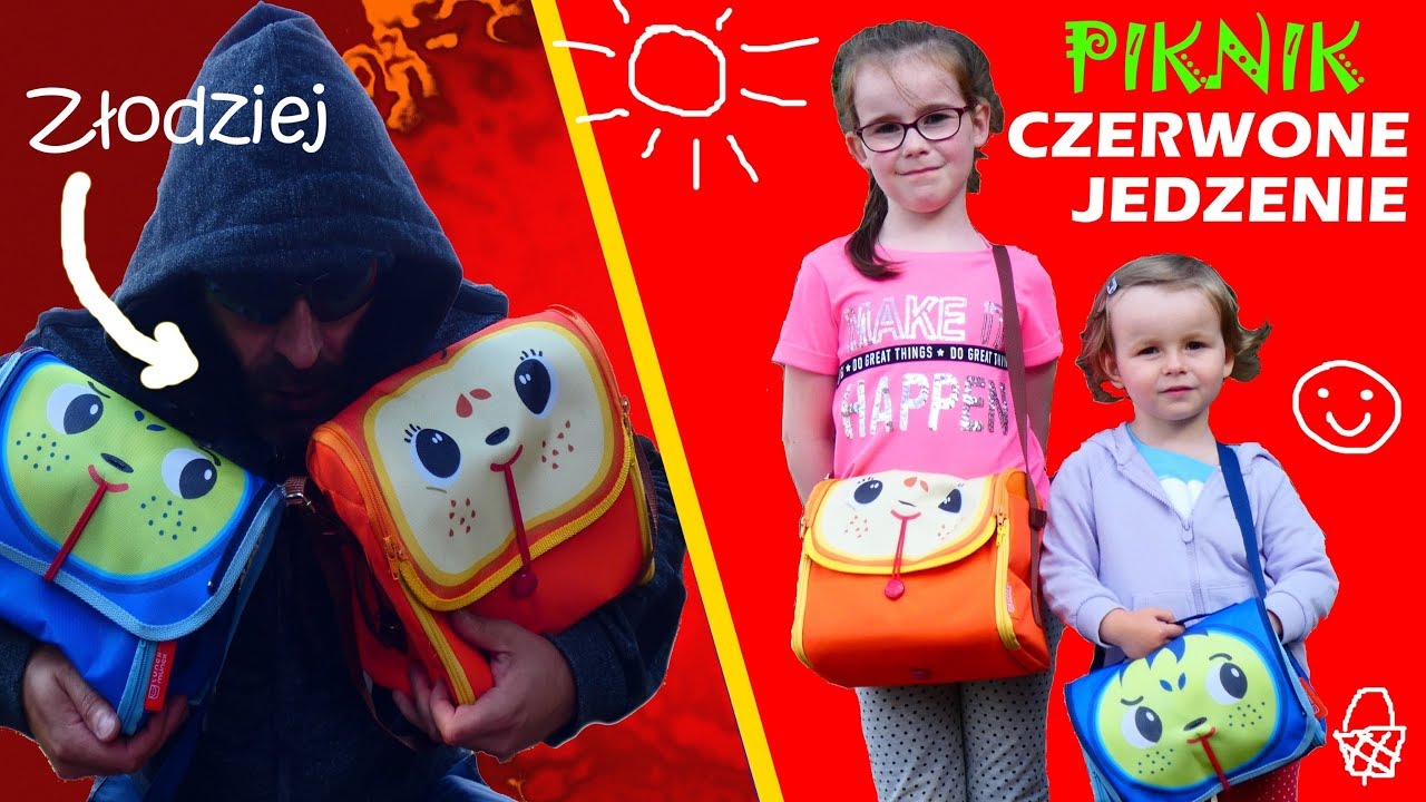 🍎 PIKNIK 🍓 JEM TYLKO CZERWONE JEDZENIE 👅 KTO UKRADŁ TORBY? 👀 Lunch Munch 👦 #fikimikiagatkiimoniki