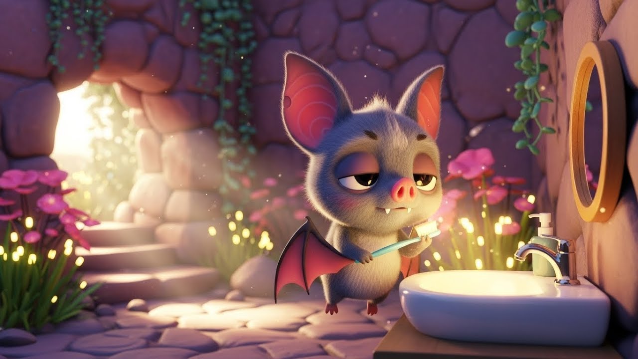 Сонная летучая мышь чистит зубы 🦇🪥😴 | мультфильм для детей и весёлые приключения