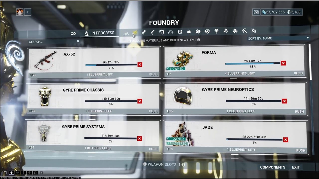 Stream 10: Finally Reached Legend 4; Finally Crafting Protea, Sevagoth, Gyre Prime | Warframe