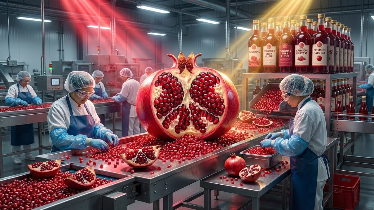 Inside the Advanced Pomegranate Processing Plant &ndash; From Orchard Harvest to Luxury Juice Bottles