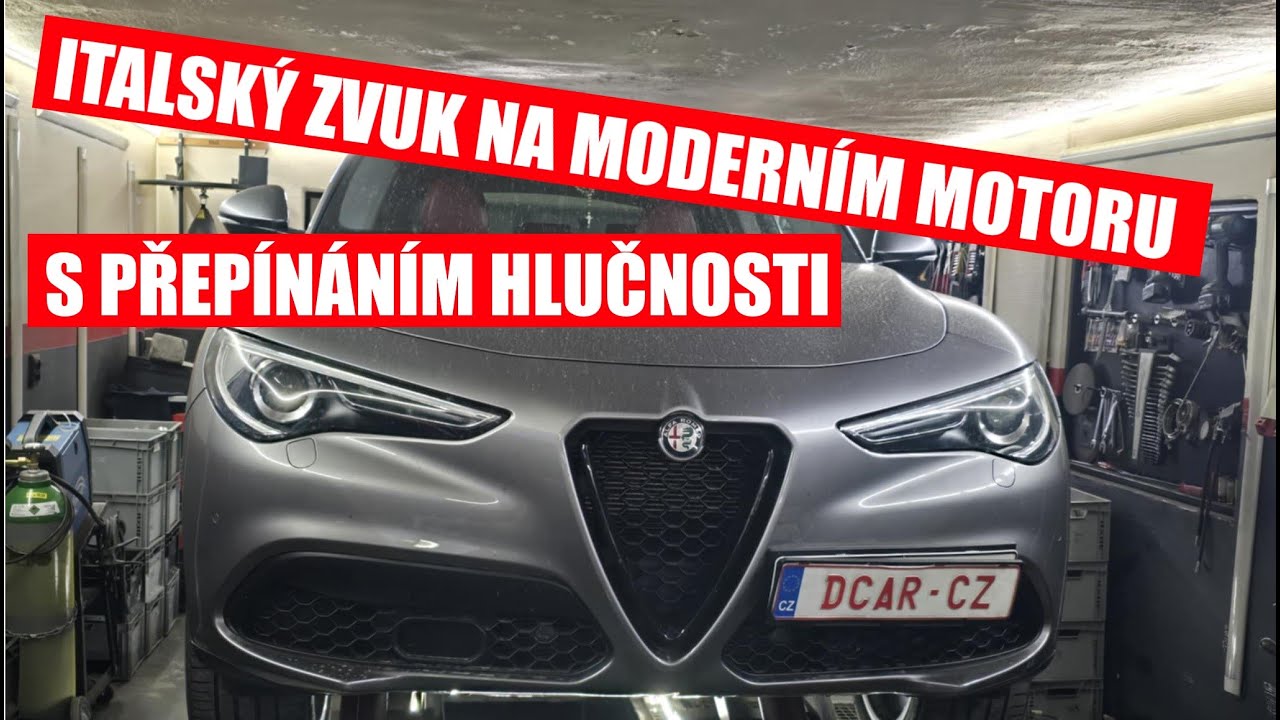 Alfa Romeo Stelvio 2.0 Turbo - zak&aacute;zkov&yacute; v&yacute;fuk s přep&iacute;n&aacute;n&iacute;m hlučnosti DCar.cz