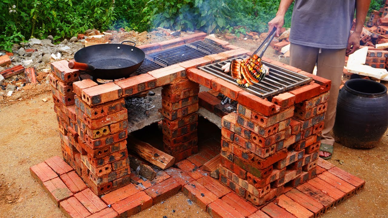 DIY Outdoor BBQ Station – Built from Bricks, No Cement!