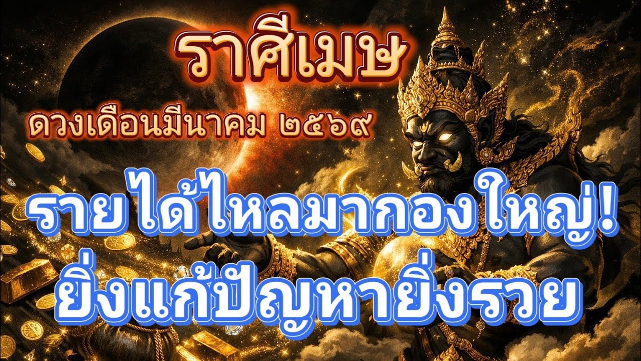 ราศีเมษ♈รายได้ไหลมากองใหญ่!..ยิ่งแก้ปัญหายิ่งรวย🔮ดวงเดือนมีนาคม 2569!🪬💍👩‍❤️‍👨💒⛲🌳