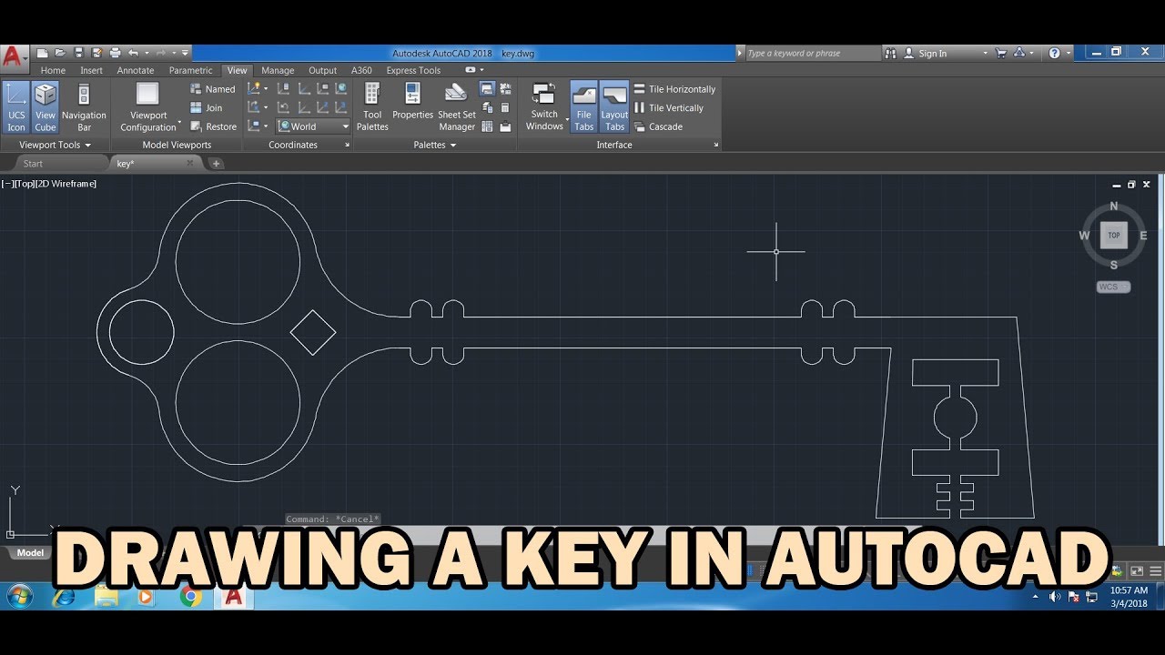 How to draw a Key in AutoCAD: Good and easy drawing practice exercise