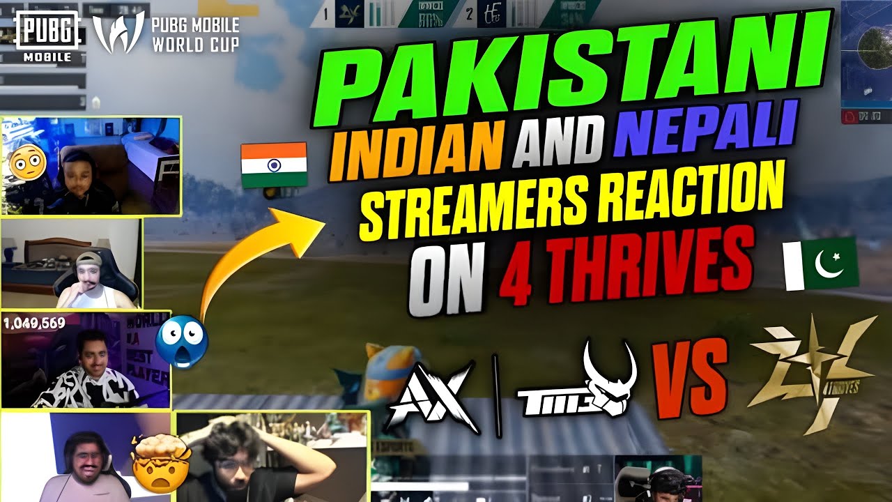 😍Streamers Shocking Reaction On 🇵🇰4 Thrives Massive 14 KILLS WWCD In PMWC! 🤯 | FT. Snax, Aman & more