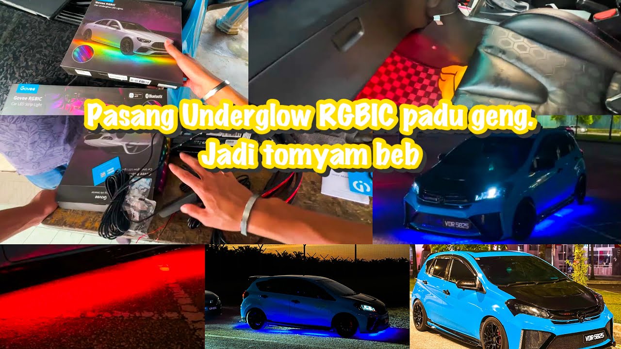 PASANG LAMPU UNDERGLOW RGBIC PADU | MERIAH LAMPU UNTUK PERODUA MYVI G3 | LAMPU KAKI | GOVEE REVIEW