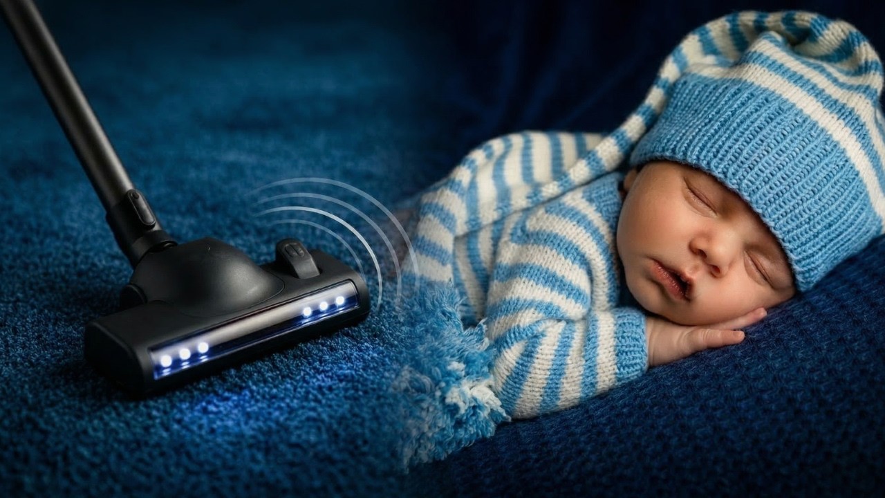 Prześpij Całą Noc! 😴 12H Szumu Odkurzacza: Skuteczny Ratunek na Kolki i Płacz 💙 Czarny Ekran ⚫