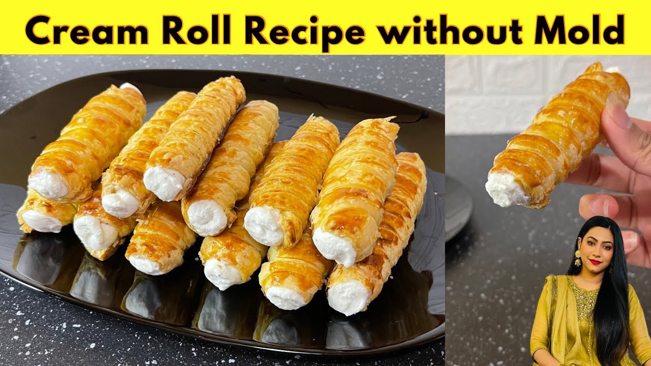 Cream Roll at Home without Mold | Cream Horns Recipe | Birthday Party Wale @Humainthekitchen