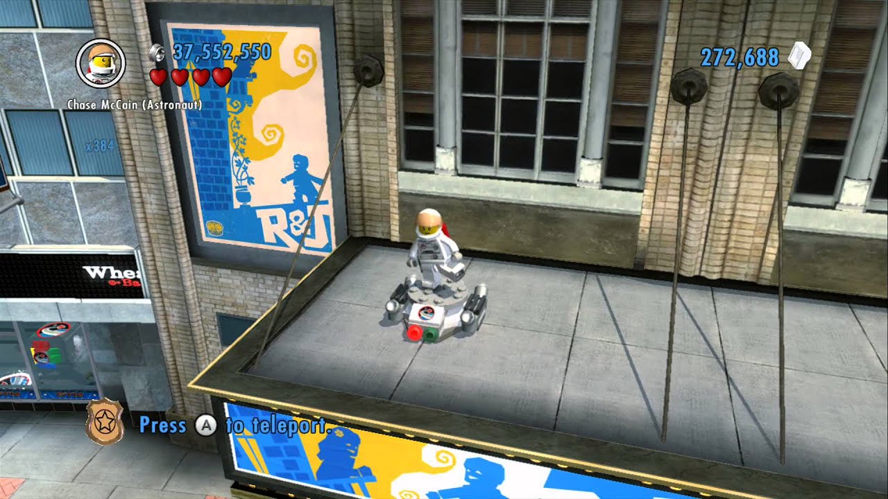 LEGO City Undercover 100% Guide - Bright Lights Plaza (Overworld Area) - All Collectibles