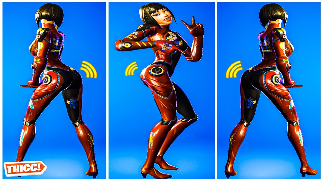 *New* Fortnite Rogue Gunner Skin Showcase Thicc 🍑😘 Latest Best Tiktok Emotes & Dances ❤️😍