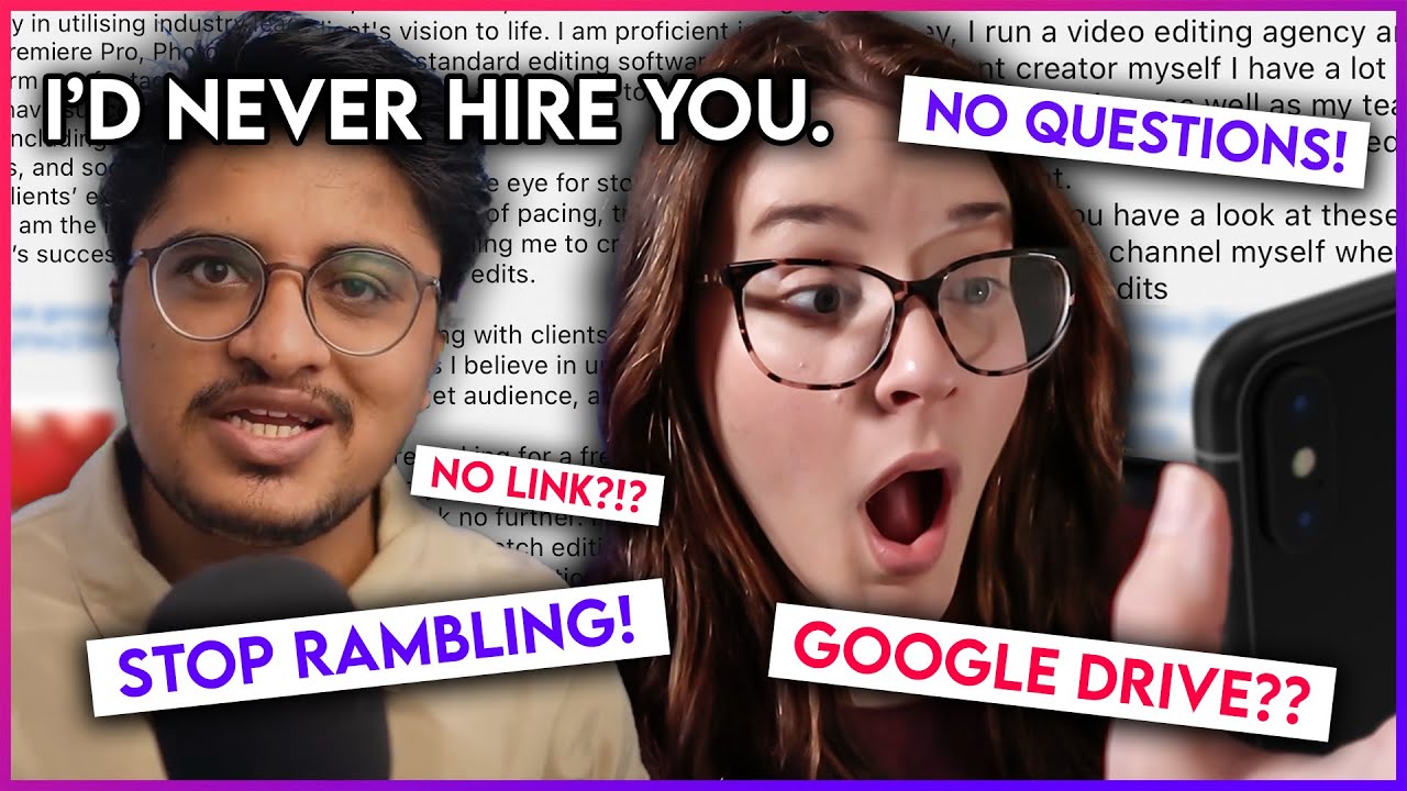 reacting to your chaotic comments to Aman Malik's video editor job post