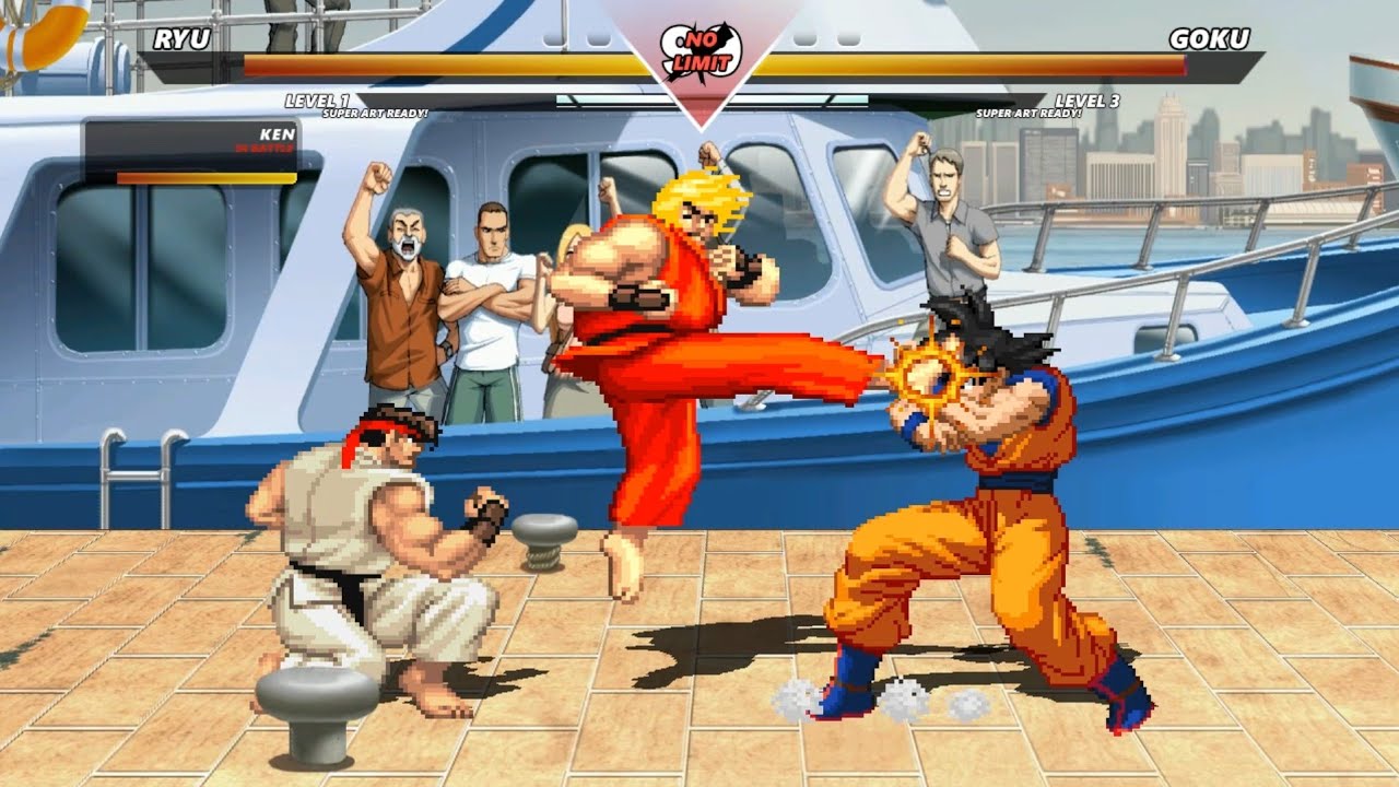 RYU & KEN vs GOKU - High level insane fight 🔥