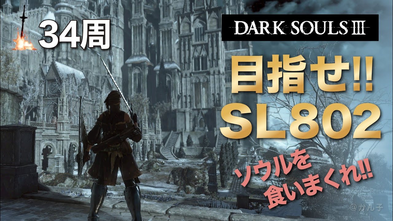 ダークソウル3《34周目-123》目指せSL802（限SL703）　灰の墓所～
