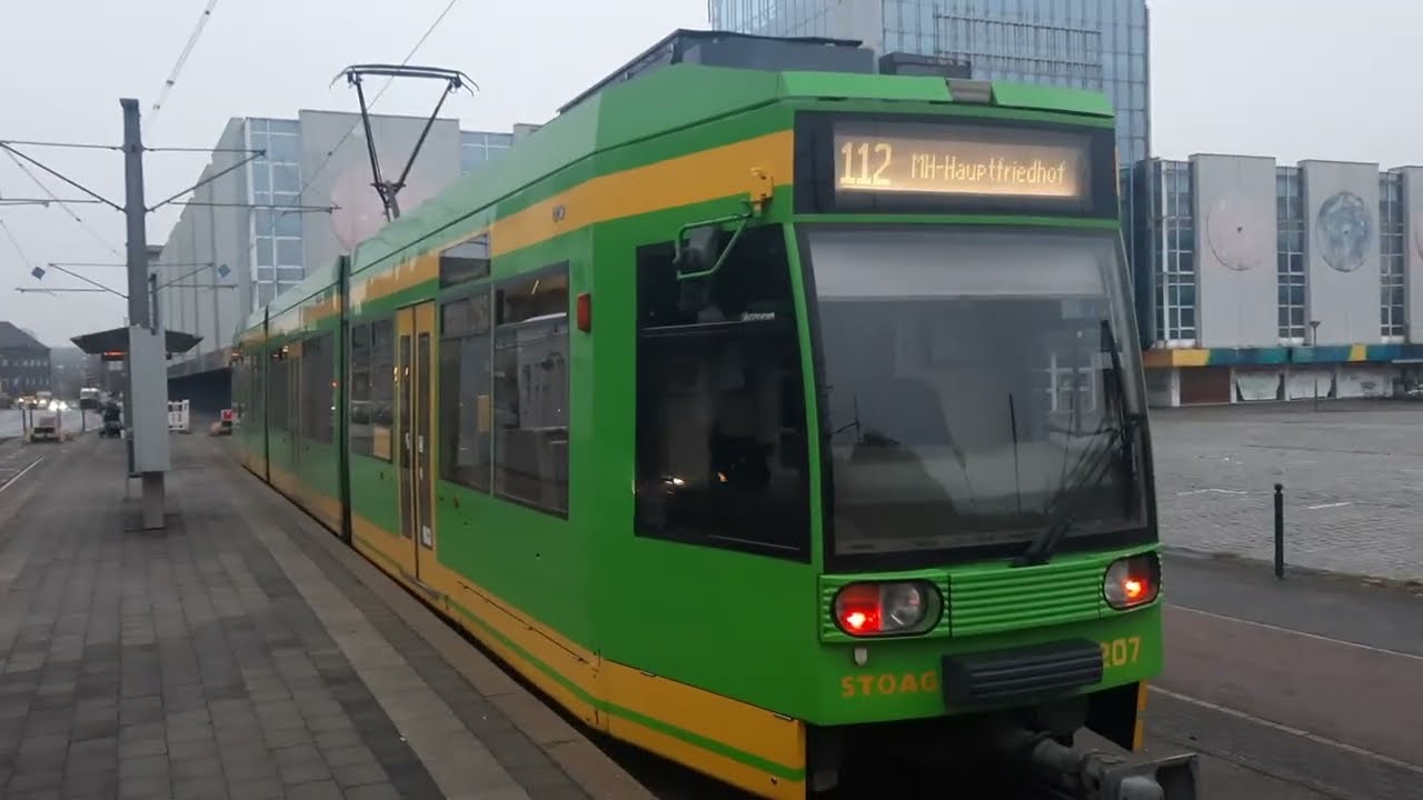 Mulheim - Oberhausen - jízda tramvají MGT6D na lince 112 - Německo dne 15.11.2025