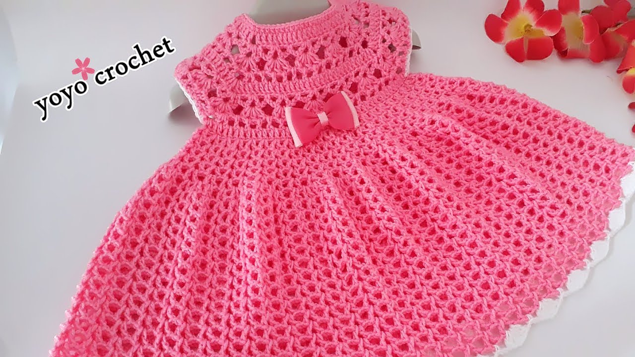 كروشية فستان رائع !!! سهل وبسيط  لأى مقاس !! شرح للمبتدئين - Crochet dress step by step#يويو_كروشية