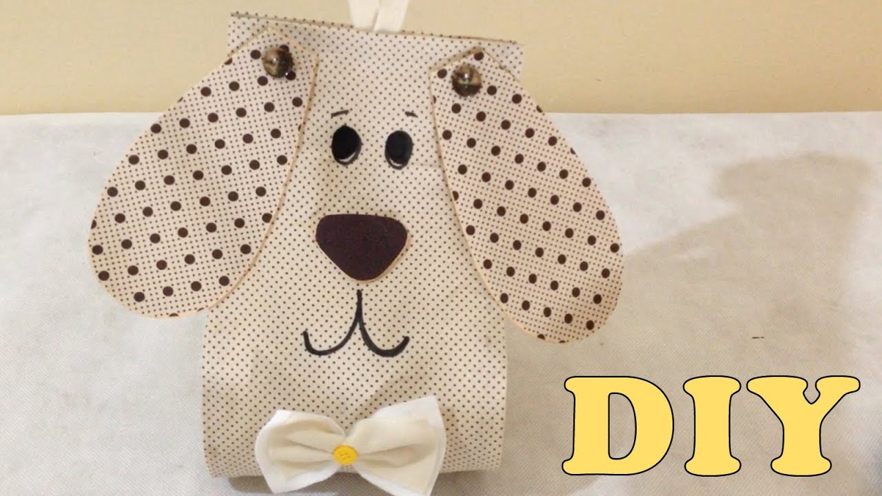Porta Papel Higiênico de Cachorrinho de Tecido Sem Costura - DIY Artesanato