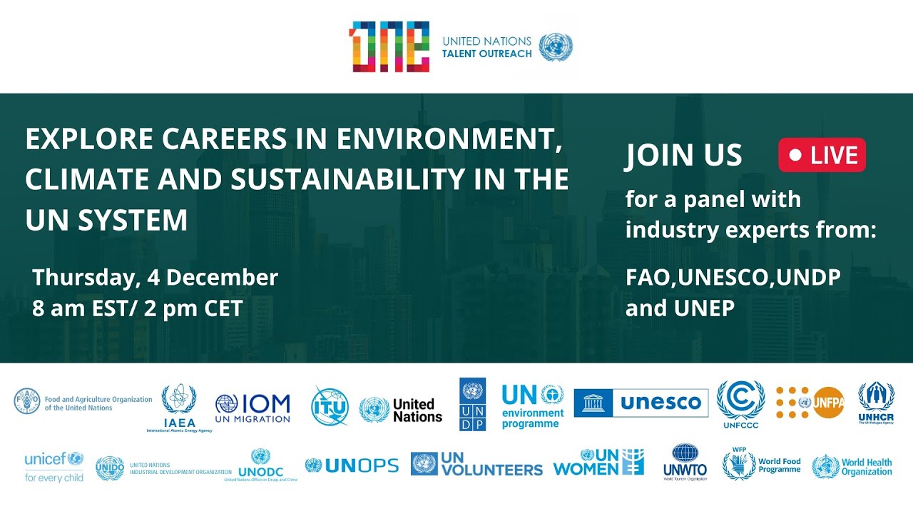Explore careers in environment, climate and sustainability in the UN system